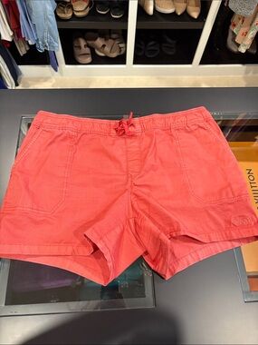 The North Face Women's Destressed Coral/Burnt Orange Drawstring Shorts